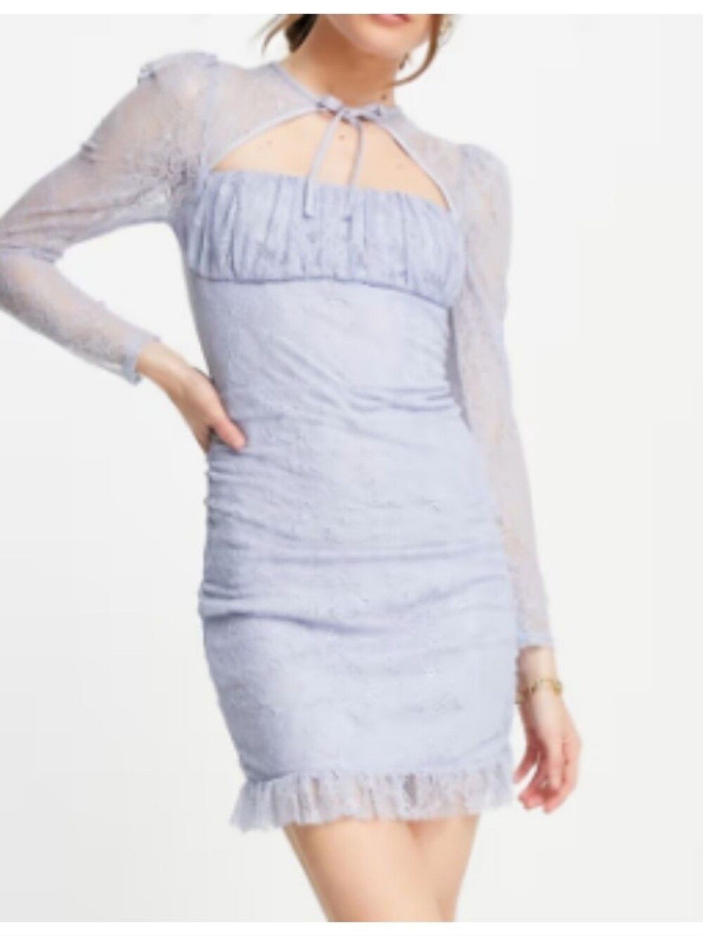 A.S.O.S Lace Pastel Light Blue Dress
